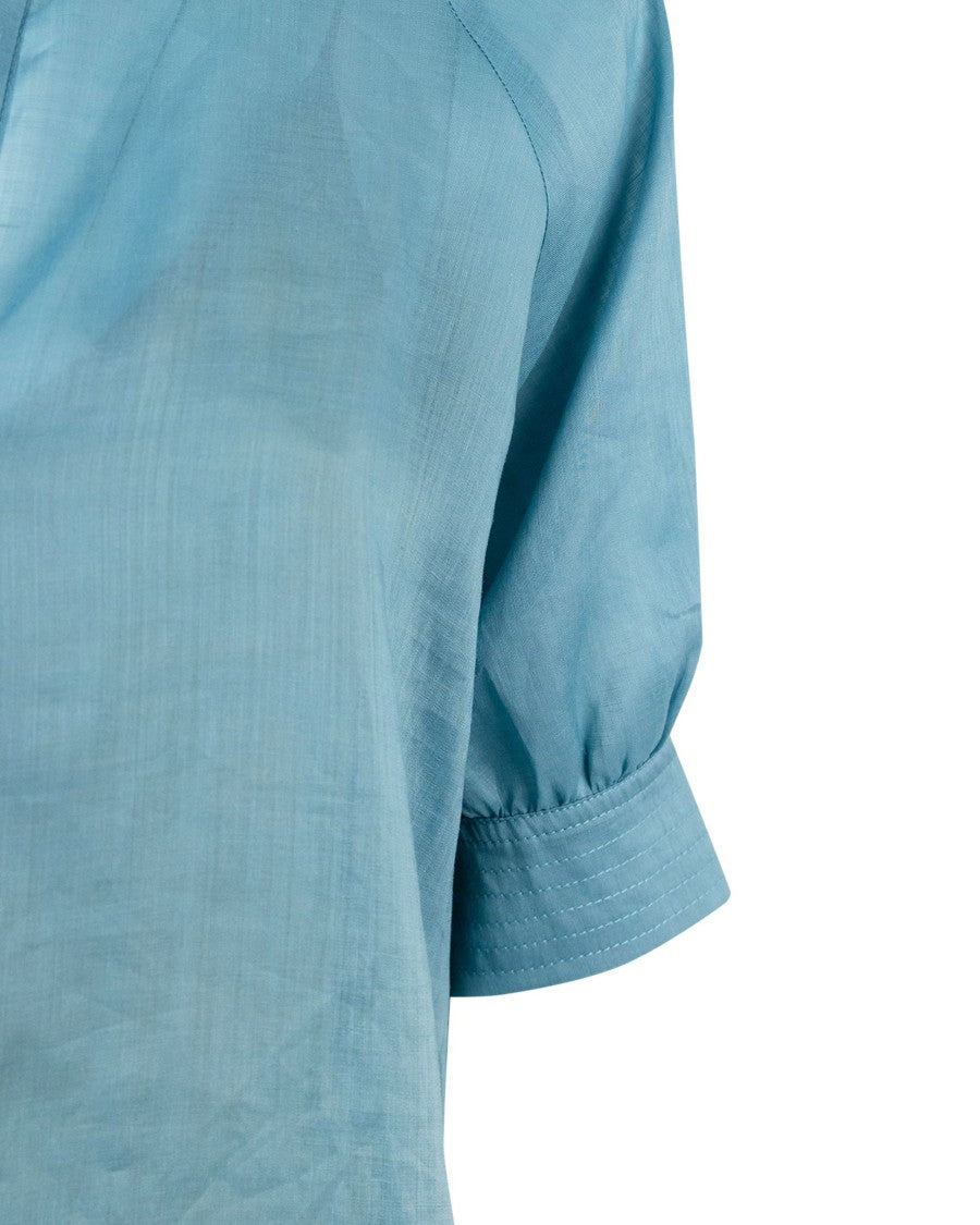Max Mara Relaxed Fit Light Blue Blouse