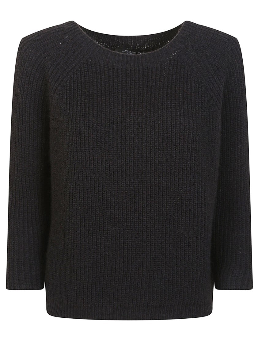 Max Mara Ribbed Mohair Blend Sweater With Relaxed Raglan Sleeves