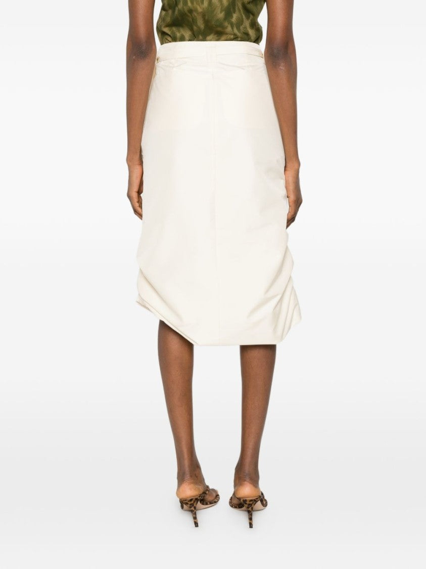 Diesel Beige Silk And Nylon Lightweight Skirt
