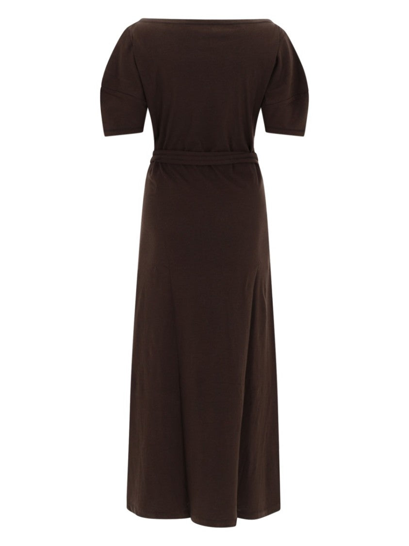 Lemaire Cotton Linen Fitted Boat Neck Dress