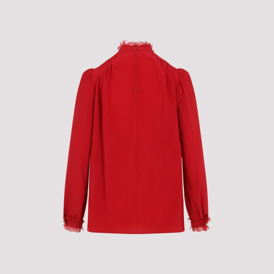 Valentino Silk Top With Ruffled Collar