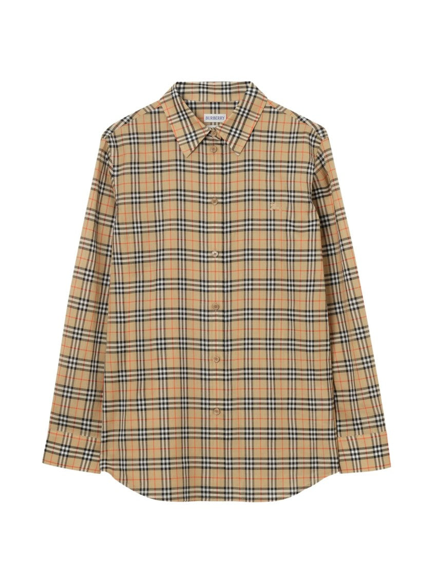 Burberry Check Pattern Pointed Collar Shirt