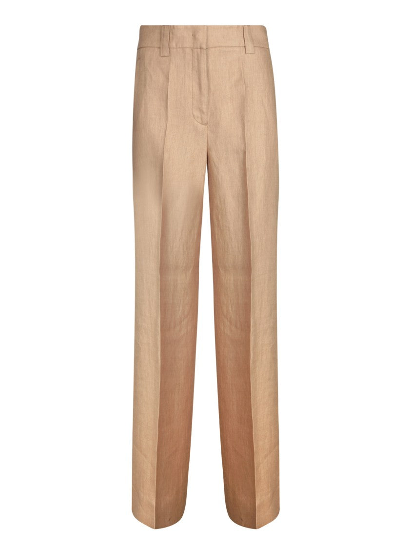 Incotex Tailored Beige Trousers With High Waist