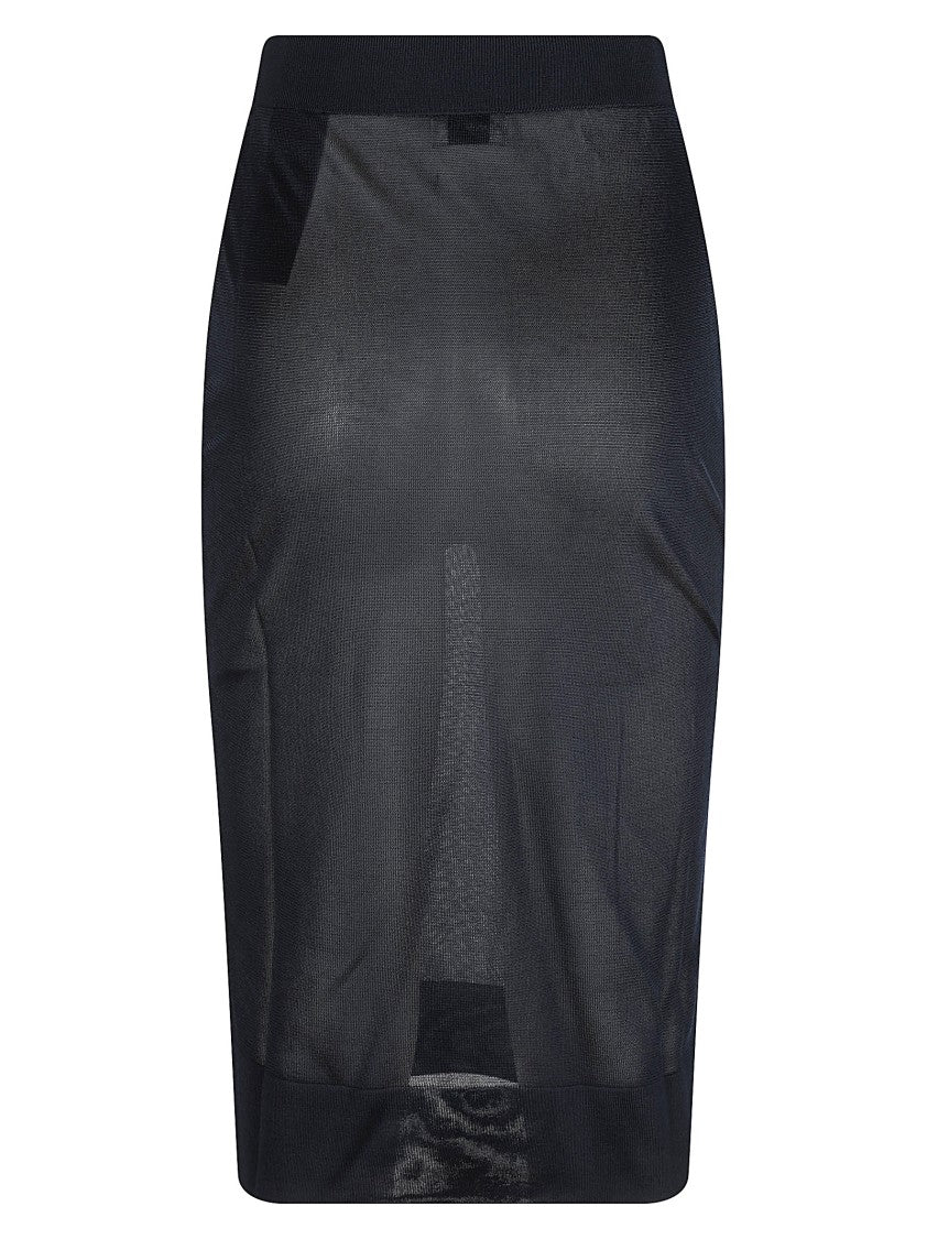Saint Laurent Fitted Black Skirt With High Waistband