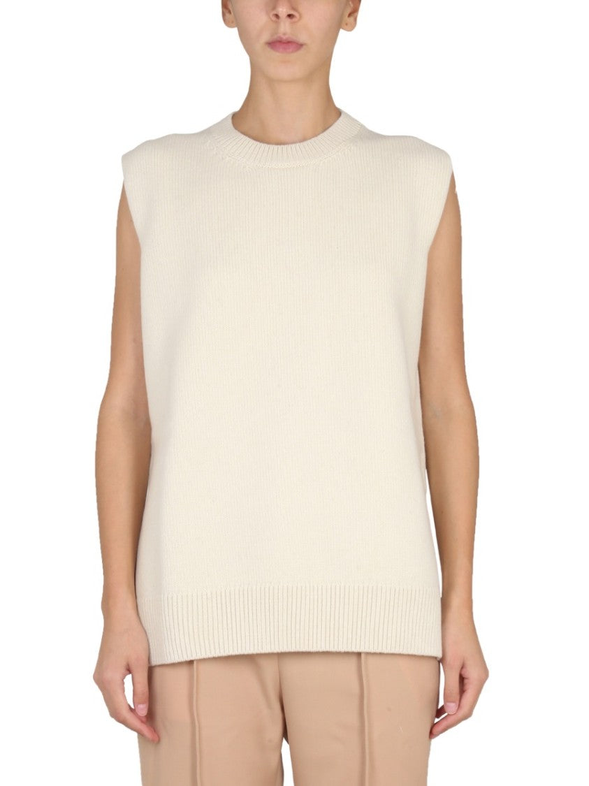 Jil Sander Relaxed Fit Crew-Neck Wool Vest