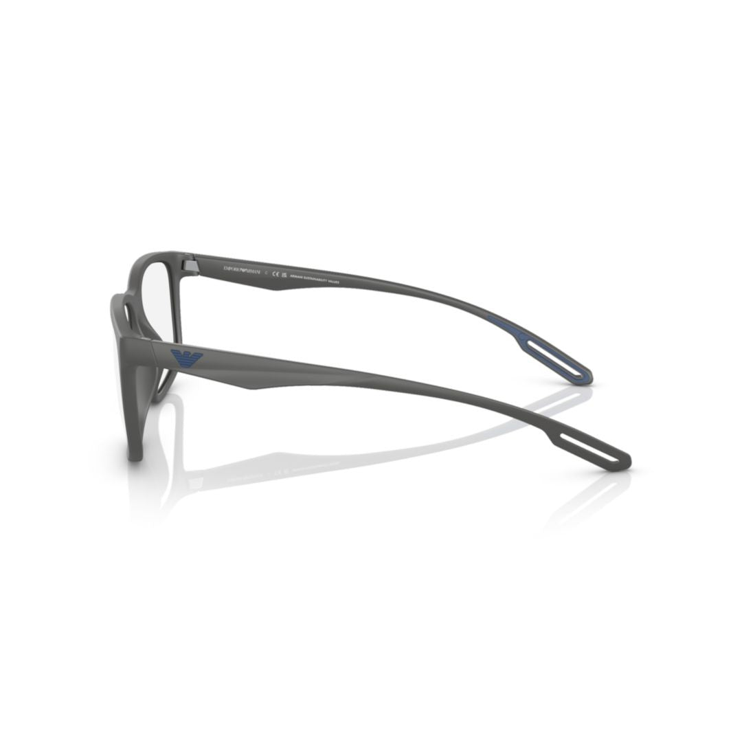 Emporio Armani 3209U Vista Rectangular Matte Finish Eyeglasses With Subtle Blue Accents