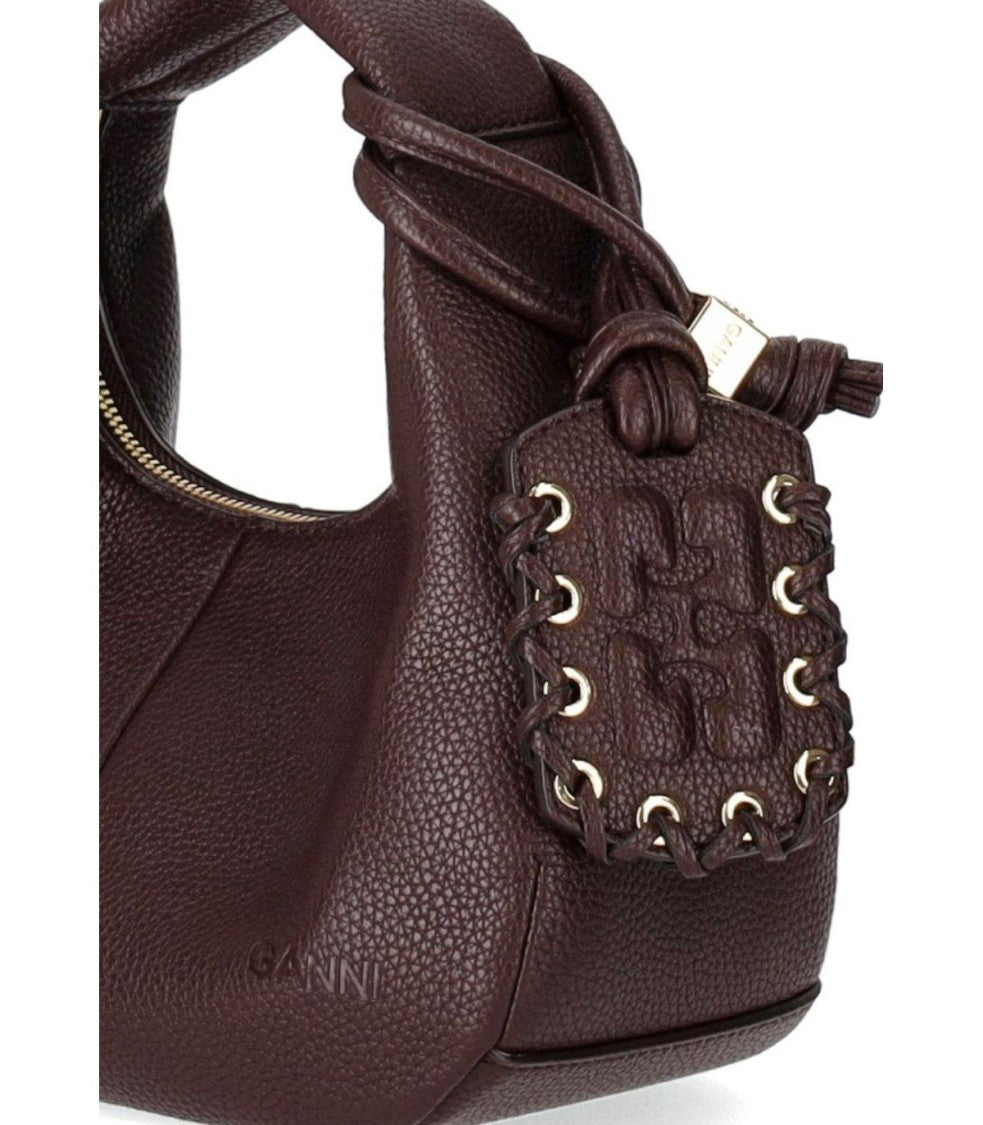 Ganni Chicory Coffee Mini Hobo Bag