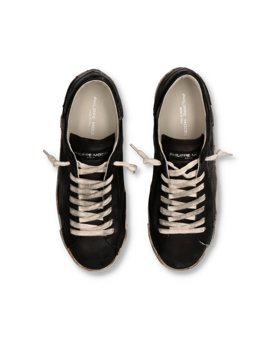 Philippe Model Prsx Low Man Vintage Noir Sneakers