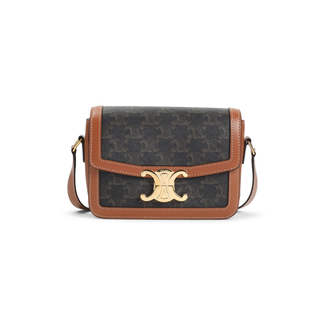 Celine Tan Brown Calf Leather Teen Triomphe Bag