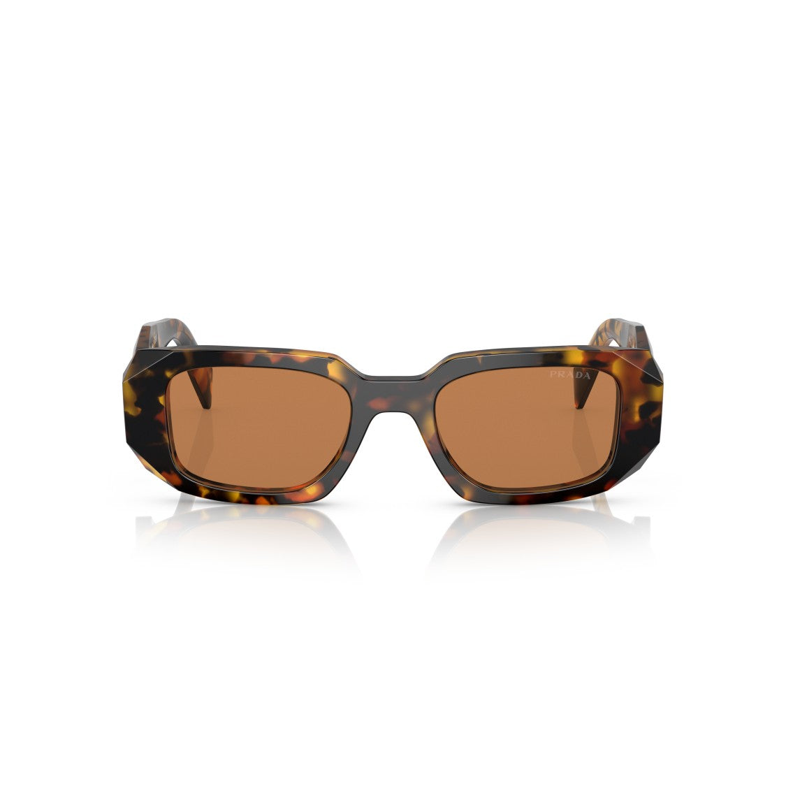 Prada 0Pr 17Ws Geometric Rectangular Tortoiseshell Sunglasses