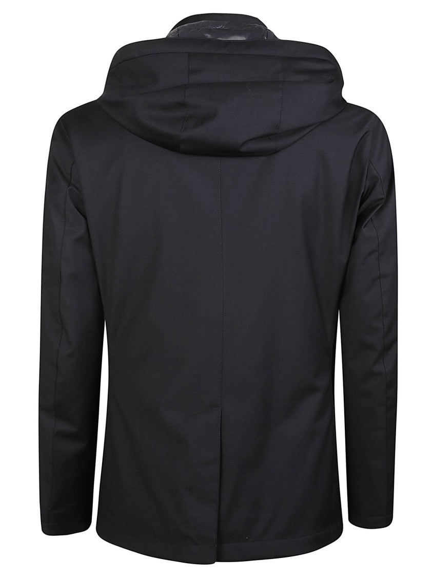 Montecore Matte Black Hooded Quilted Virgin Wool Down Jacket