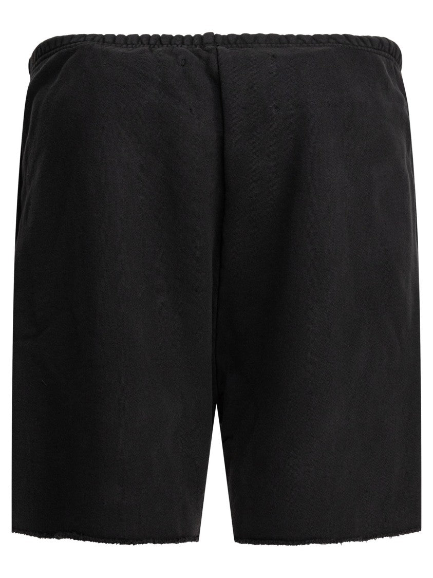 Rrr123 Black Bermuda Shorts With Graphic Text