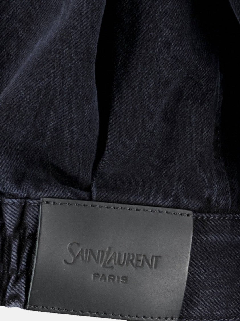 Saint Laurent Elastic Belt Denim Trucker Jacket