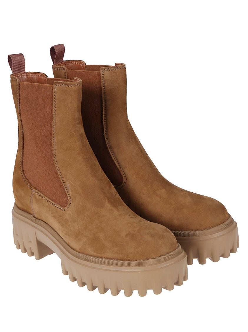 Hogan H700 Brown Leather Chelsea Boots