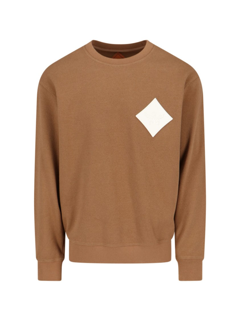 Mcm Logo Crewneck Sweatshirt In Brown Bouclé Fabric