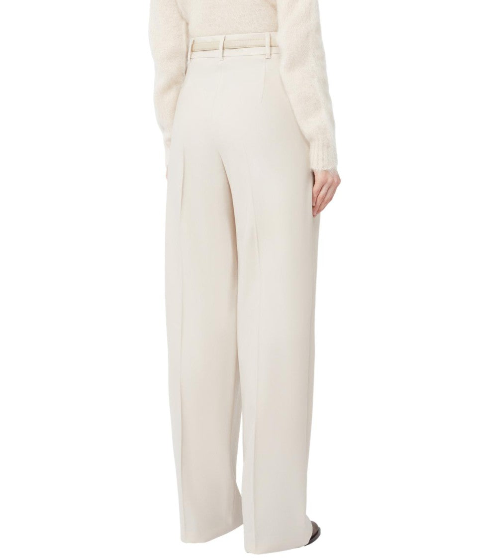 Max Mara Refined Wide-Leg Trousers With Pleated Front
