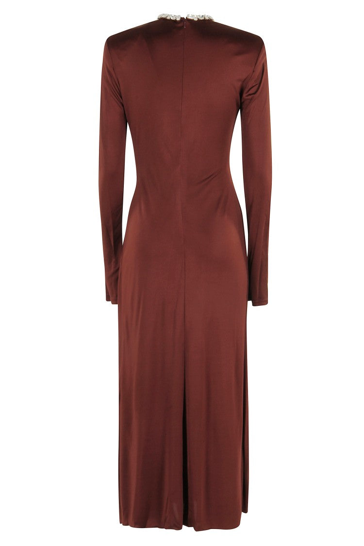 David Koma Burgundy Jersey Midi Dress