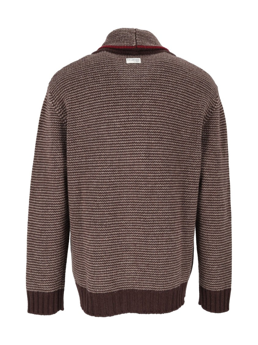 Fay Cardigan Jacquard Desert Code Arc Jacquard Cardigan