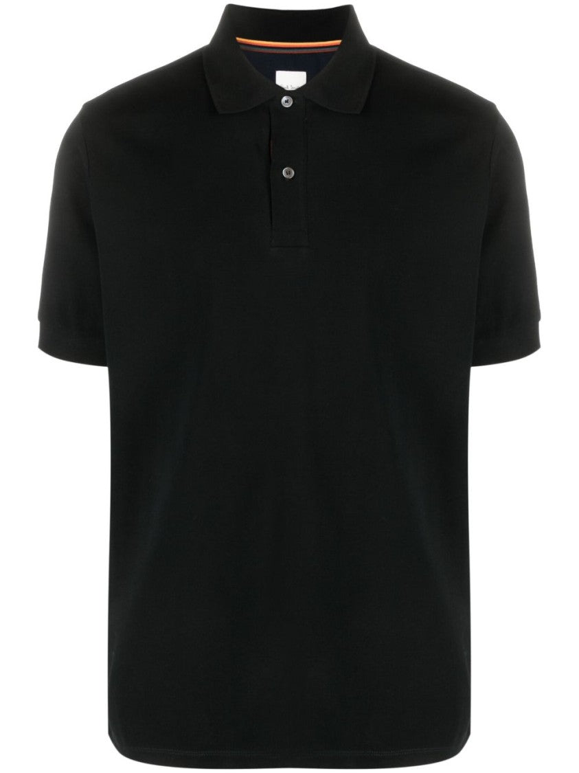 Paul Smith Black Cotton Polo With Classic Collar