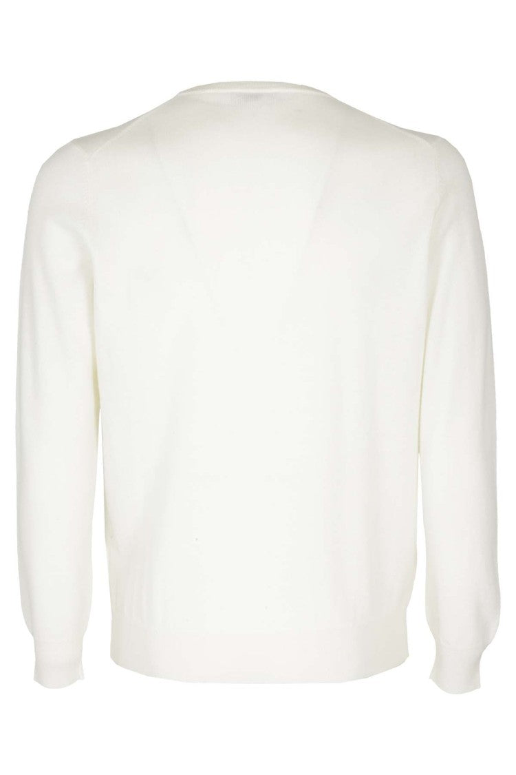 Kangra White Geelong Wool Crewneck Sweater