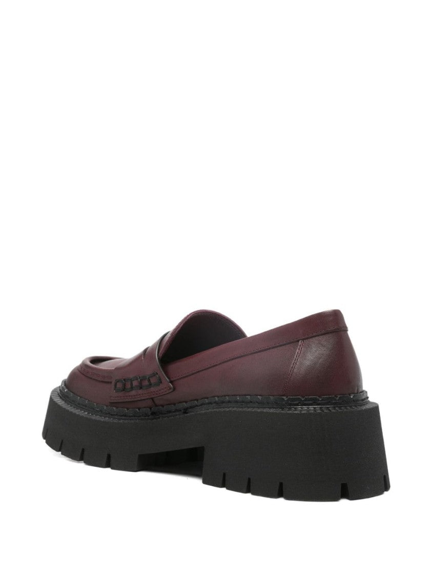 Vic Matié Bordeaux Penny Strap Lug Platform Flats