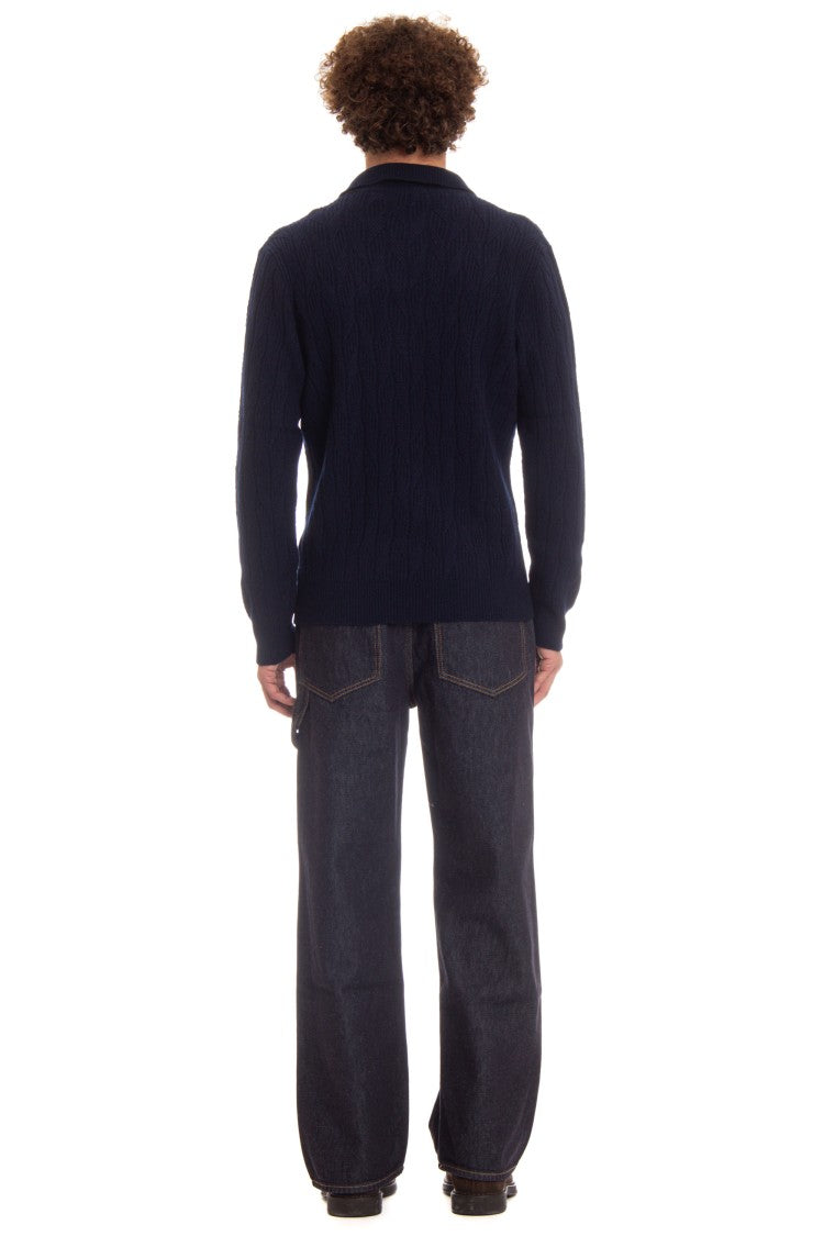 Drumohr Open Collar Lambswool Polo