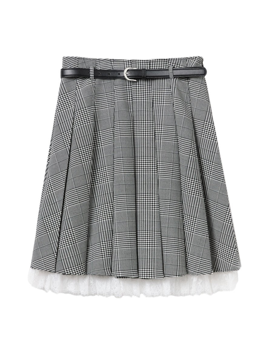 Self-Portrait Prince Of Wales Check Pleated Midi Skirt