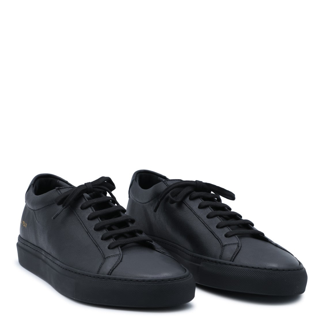 Common Projects Black Leather Gold Detail Sneakers