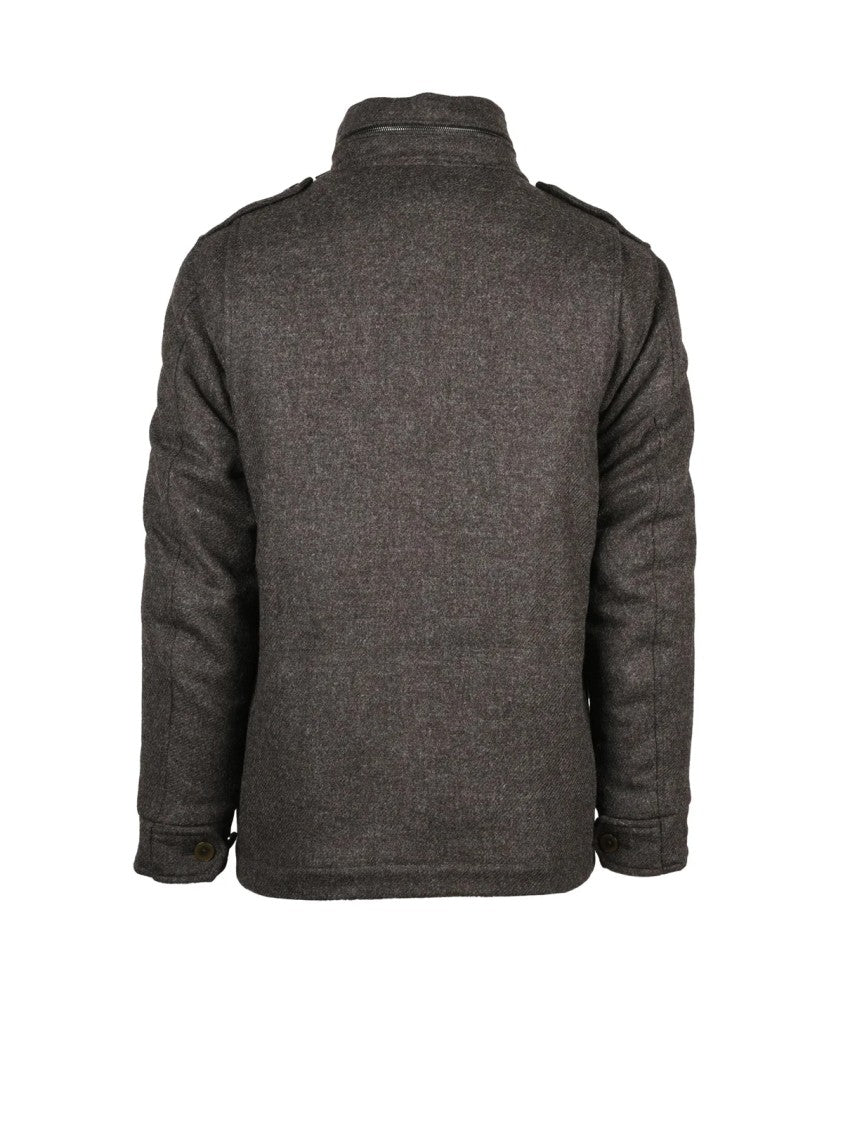 Gih Brown Teddy-Lined Virgin Wool Field Jacket