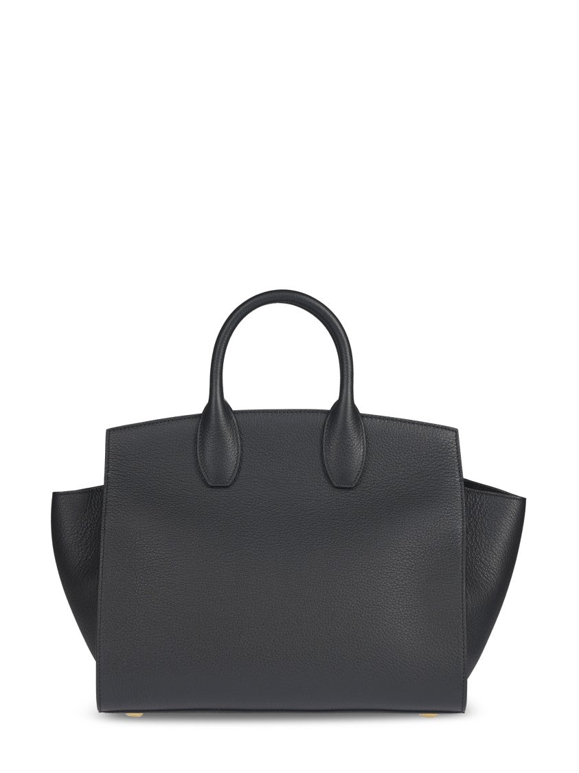 Ferragamo Structured Leather Bag With Front Flap