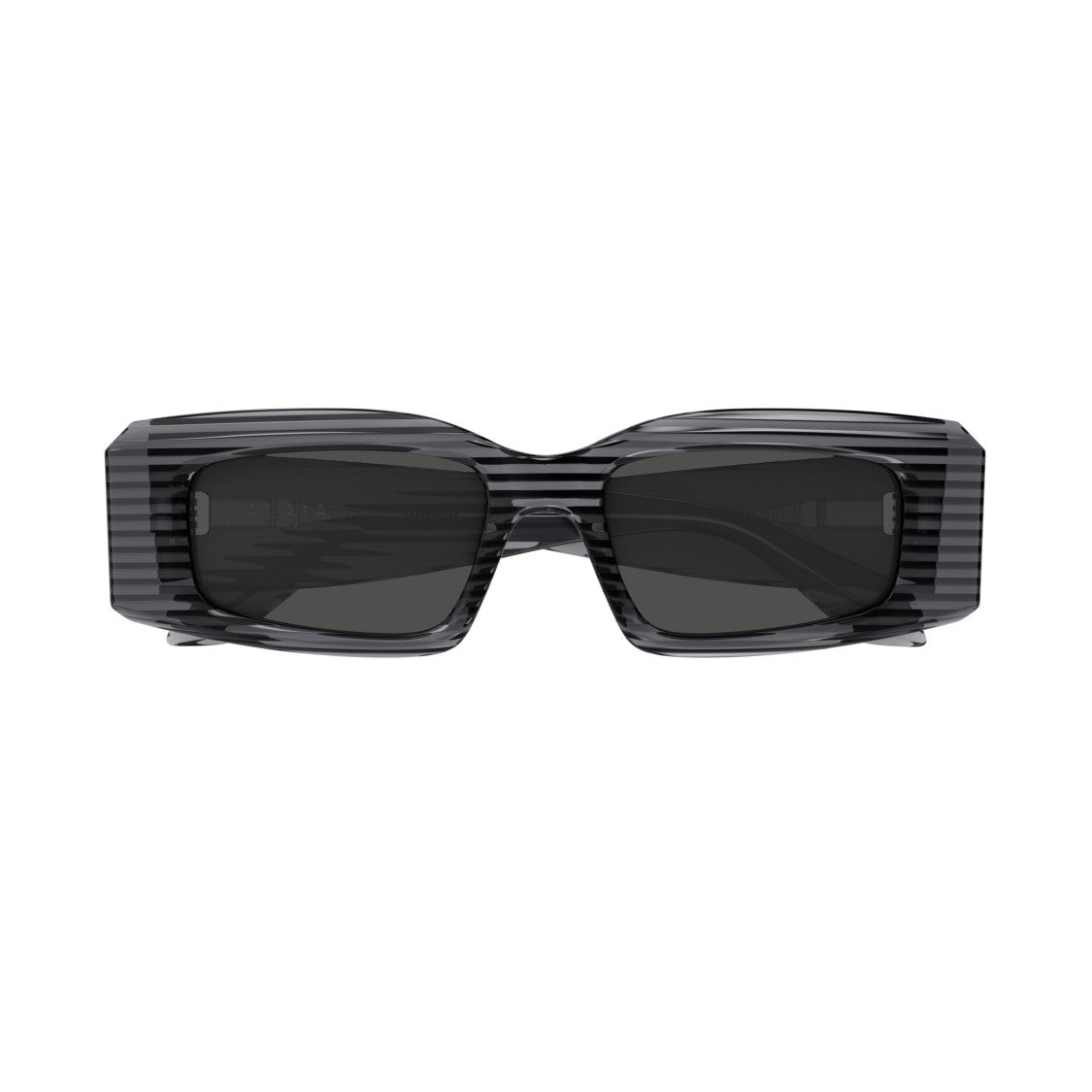 Azzedine Alaïa Aa0078s Rectangular Ribbed Frame Sunglasses In Recycled Acetate