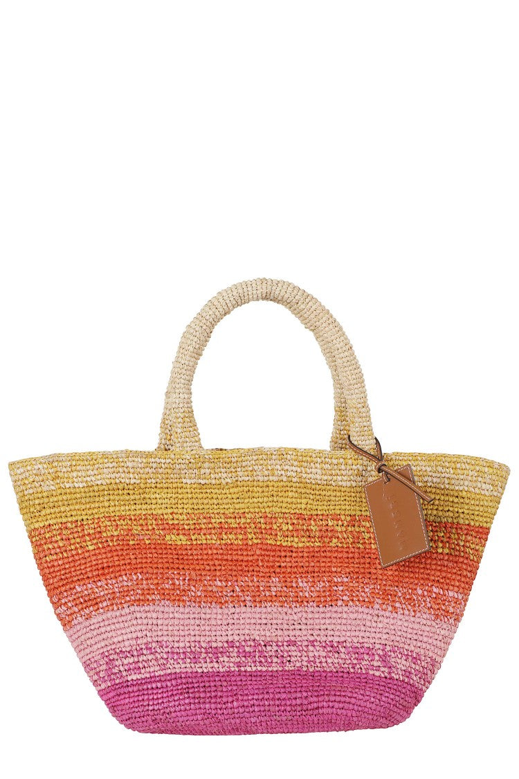 Manebi Multicolor New Panier Woven Raffia Tote Bag