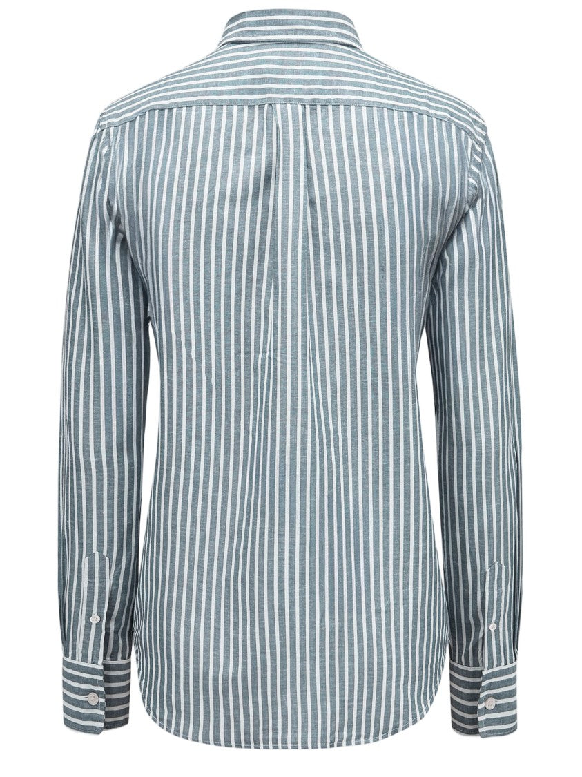 Polo Ralph Lauren Vertical Striped Linen And Cotton Shirt
