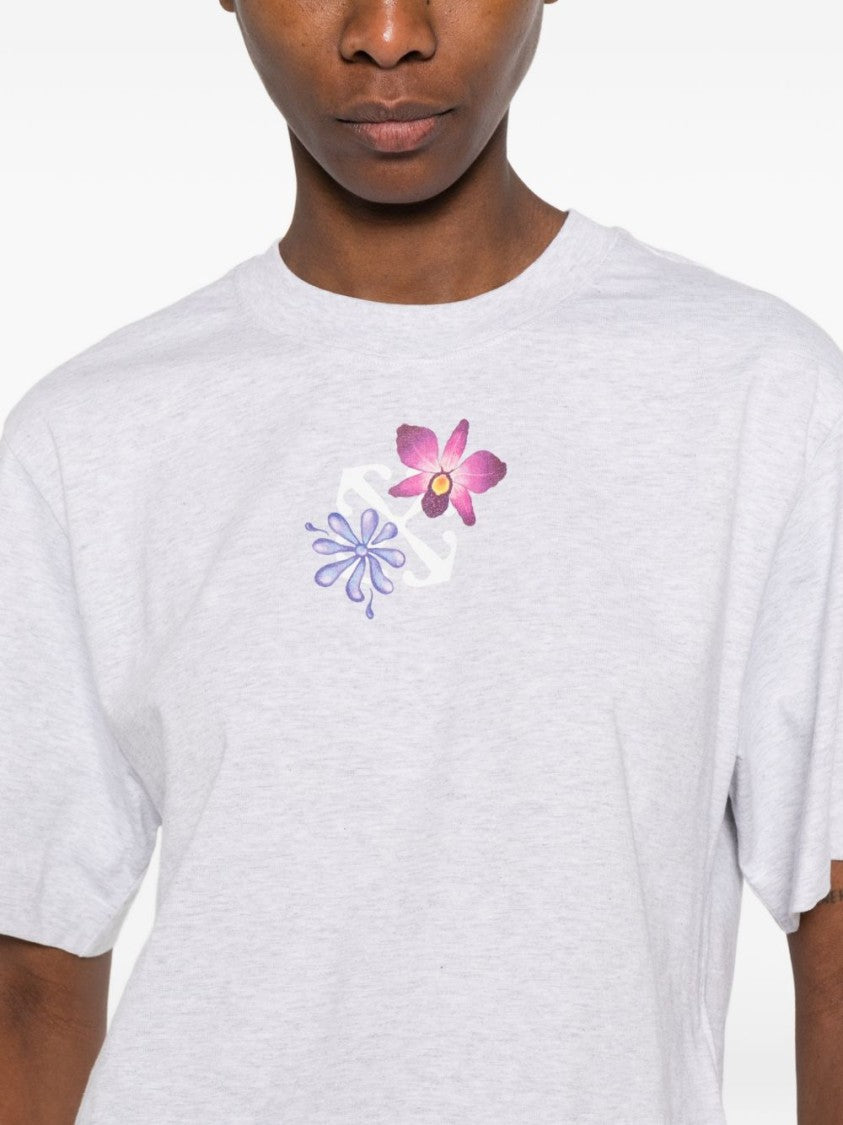 Off-White Cropped Multicolour Graphic T-Shirt With Relaxed Fit