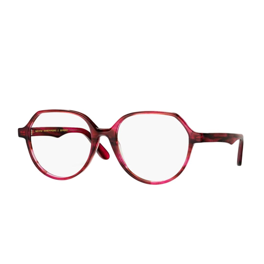 Vasuma Rice Geometric Frame Eyeglasses In Translucent Deep Red