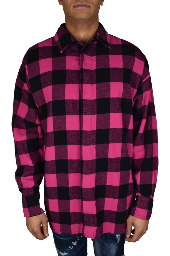 Palm Angels Pink And Black Checkered Palm Angels Shirt