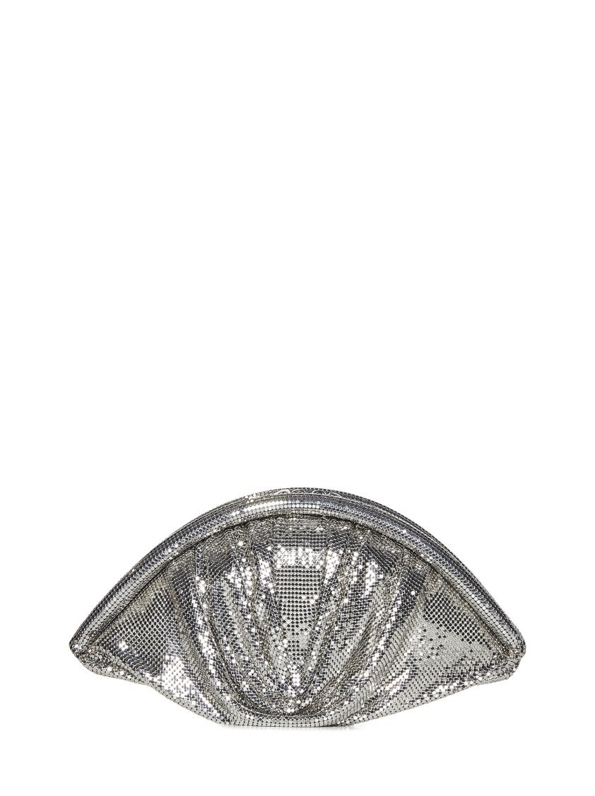 Rabanne Shell-Shape Clutch With Pixel Mesh Design