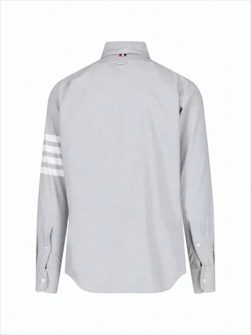 Thom Browne Classic Button-Down Long-Sleeve Shirt With Three-Stripe Detail