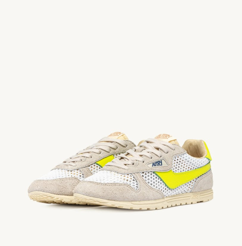Autry Autry Windspin Women’S Sneakers In Mesh And Leather White Sand And Evening Primrose Wslw Kd02 Windspin Low