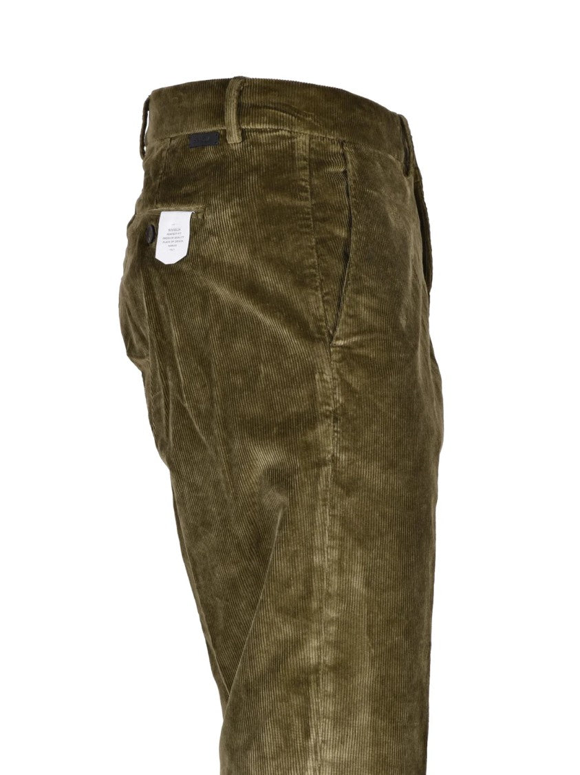 Siviglia Chino Trousers With Slim Silhouette And Subtle Corduroy Texture