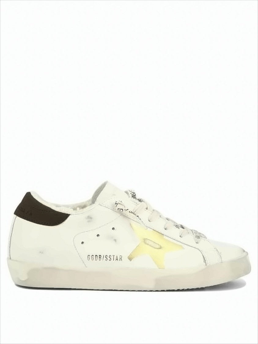 Golden Goose Distressed Leather Low-Top Sneakers With Iconic Star Emblem