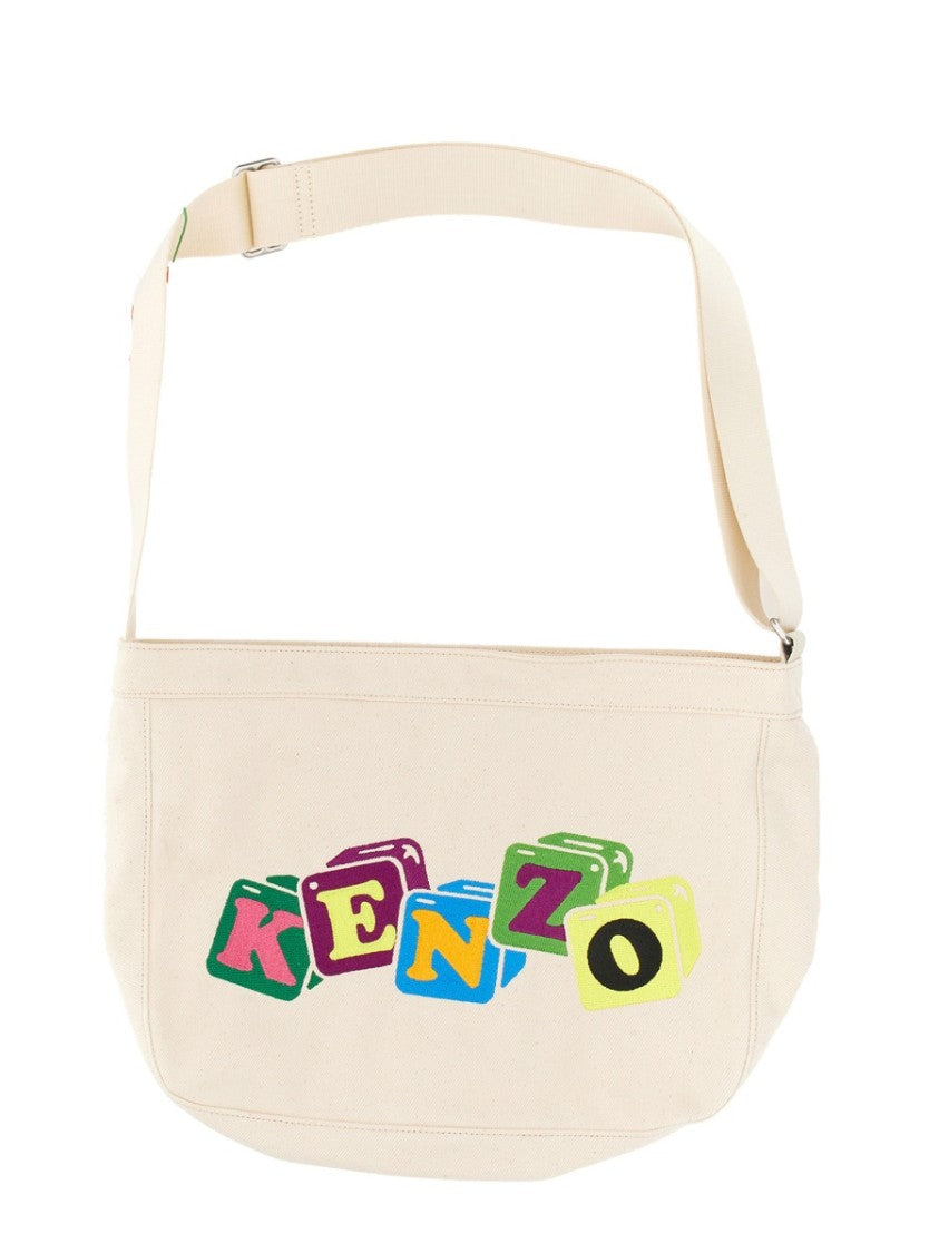 Kenzo Shoulder Bag With Playful Embroidery Design