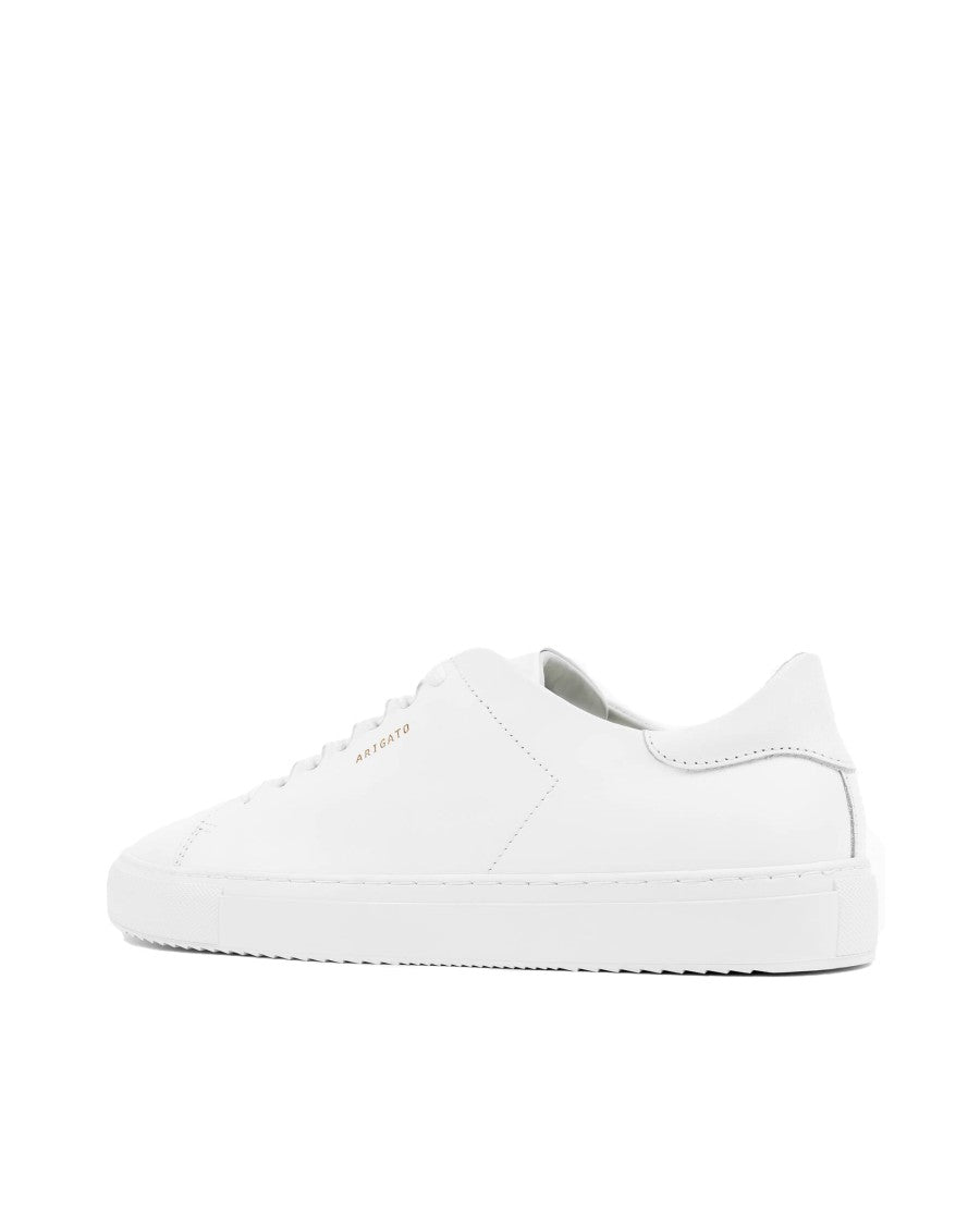 Axel Arigato Clean 90 White Low-Top Sneakers With Gold Logo Detail