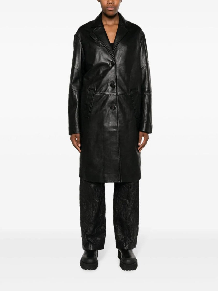 Zadig & Voltaire Macari Buttoned Leather Coat