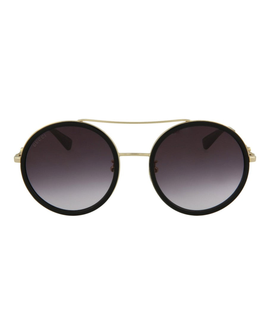 Gucci Round-Frame Metal Sunglasses