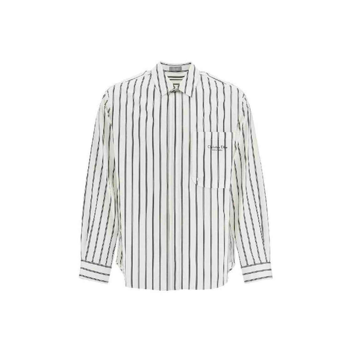 Dior Cotton Striped Shirt With Iconic Embellished Pocket