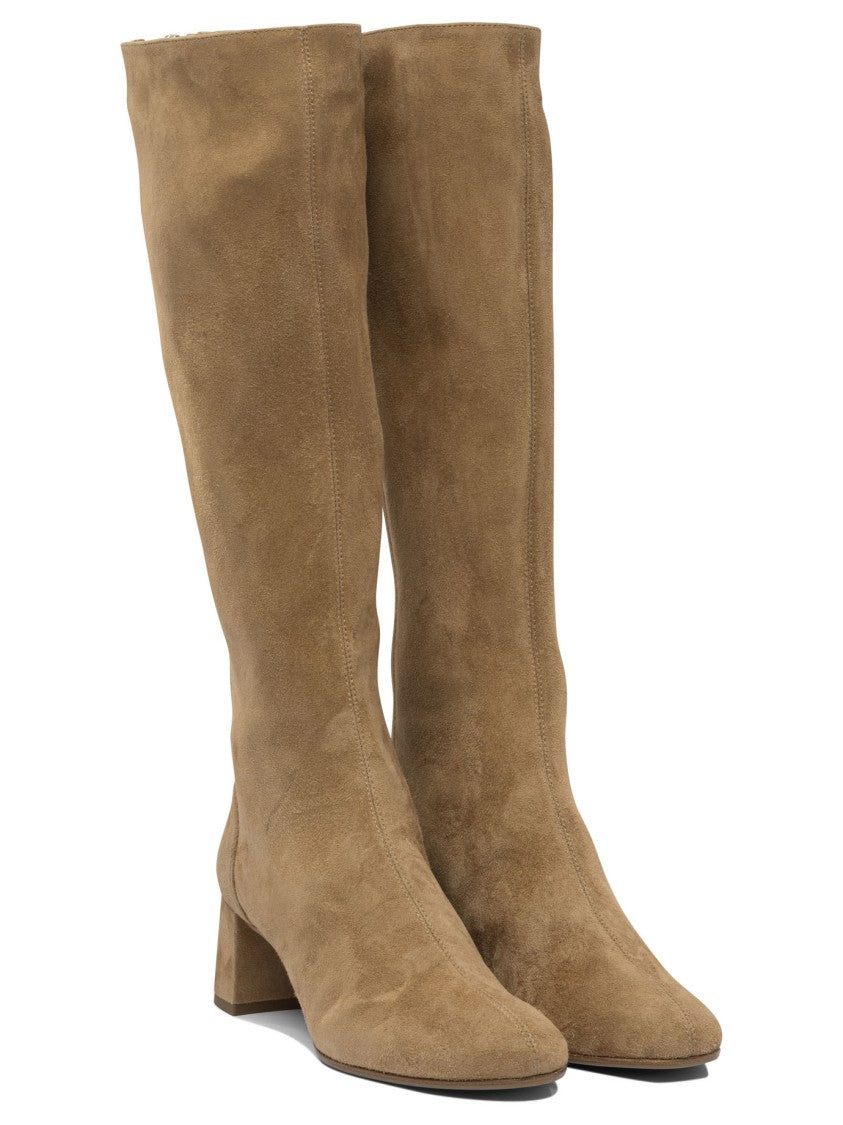 Aquazzura Brown Kid Suede Ankle Boots