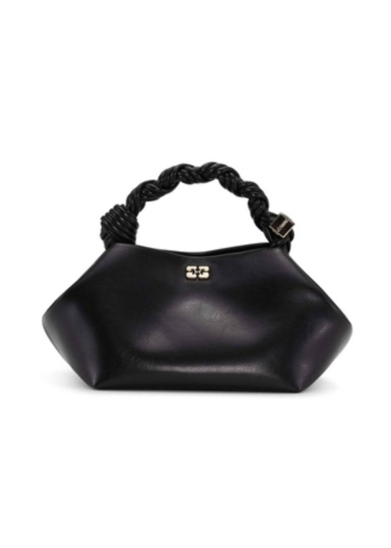 Ganni Hand-Braided Shoulder Bag With Gold Logo