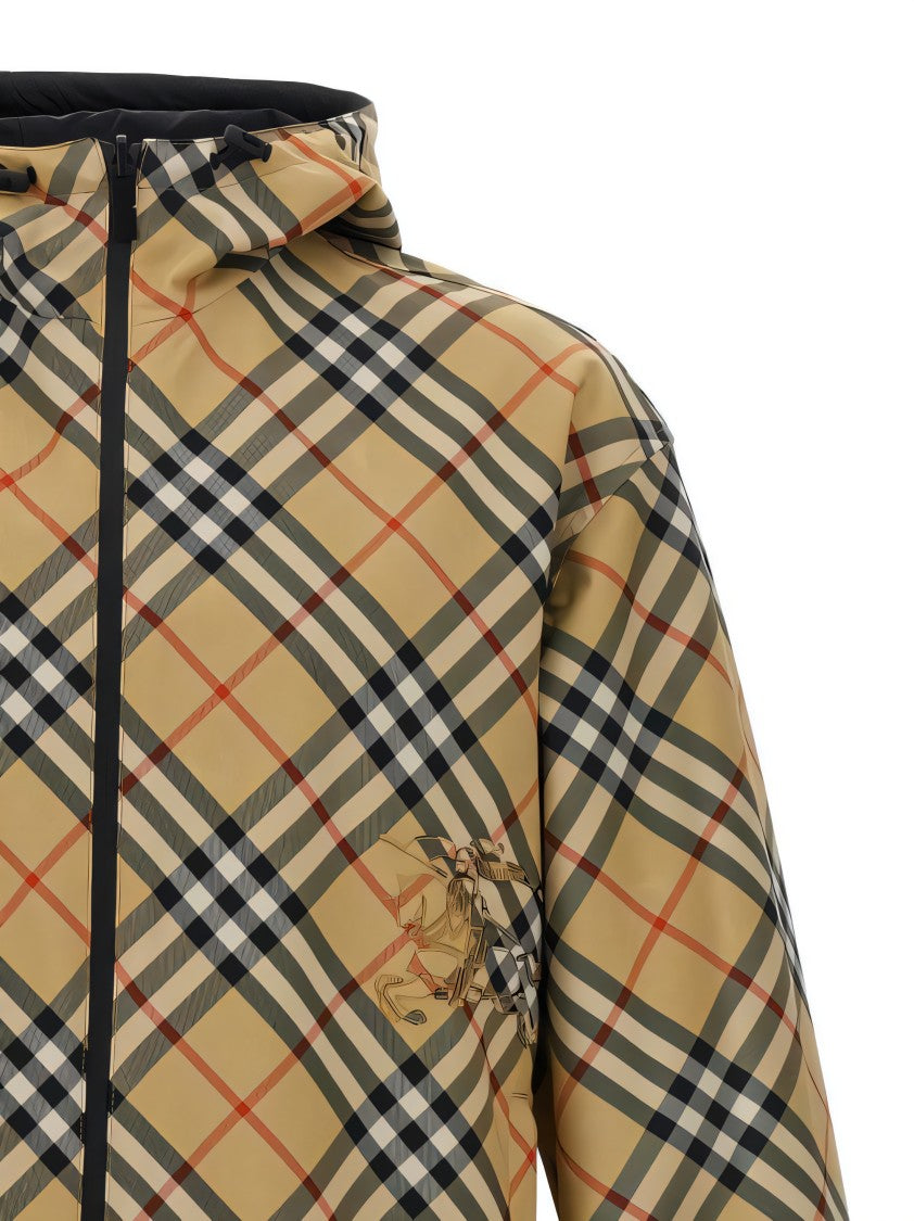 Burberry Reversible Check And Solid Black Trapper Jacket