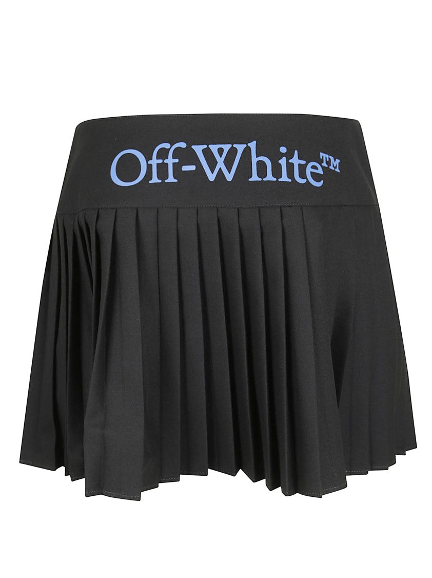 Off-White Pleated Black Mini Skirt
